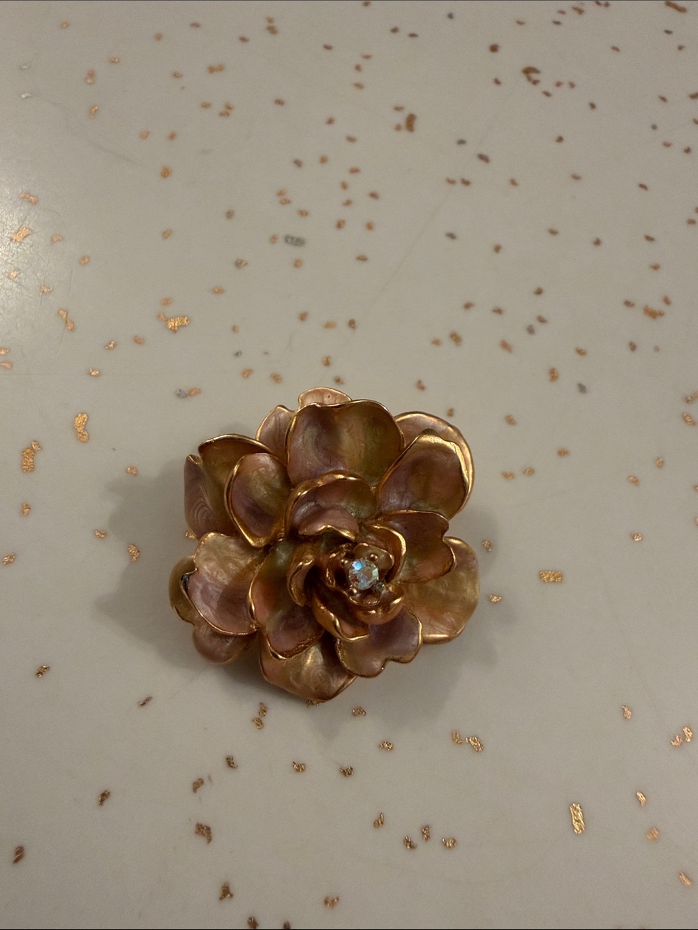 Vintage Joan Rivers Brooch Pin Gold Flower
